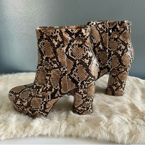 STEVE MADDEN Gusty Snake Print Platform Booties - Picture 9 of 13